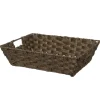 Artificial Wicker Basket Hamper Rect Dark Brown(40x30x10cmH)