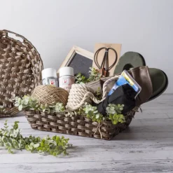 Artificial Wicker Basket Hamper Rect Dark Brown(40x30x10cmH)