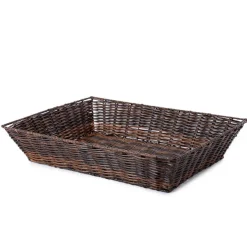 Artificial Wicker Tray Rectangle XL Dark Brown (50x37x10cmH)
