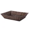 Artificial Wicker Tray Rectangle L Dark Brown (43x34x10cmH)