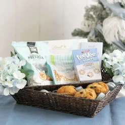 Artificial Wicker Tray Rectangle M Dark Brown (37x28x10cmH)