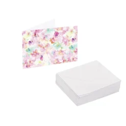Artisan Gift Card & Envelope Flower Colour Pk25(10x6.5cmH)