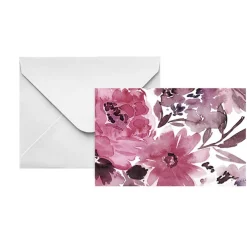 Artisan Gift Card & Envelope Pink Flowers Pk25 (10x6.5cmH)