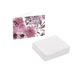 Artisan Gift Card & Envelope Pink Flowers Pk25 (10x6.5cmH)