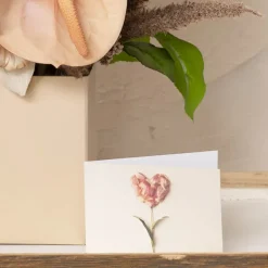 Artisan Gift Card & Envelope Heart Flower Pk25 (10x6.5cmH)