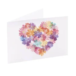 Artisan Gift Card & Envelope Flower Heart Pk25 (10x6.5cmH)