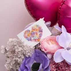 Artisan Gift Card & Envelope Flower Heart Pk25 (10x6.5cmH)