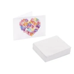 Artisan Gift Card & Envelope Flower Heart Pk25 (10x6.5cmH)