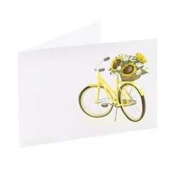 Artisan Gift Card & Envelope Yellow Bike Pk25 (10x6.5cmH)