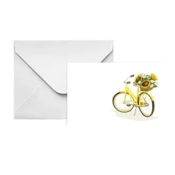 Artisan Gift Card & Envelope Yellow Bike Pk25 (10x6.5cmH)