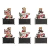 Assorted Blackboard Christmas Wooden Pegs Set 6 Red (14cmH)