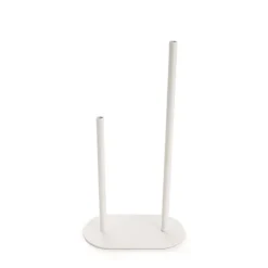 Asymmetrical Two Tube Metal Vase White (15x8x28cmH)