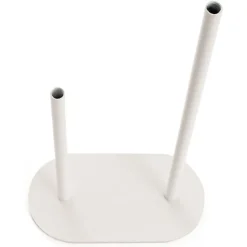 Asymmetrical Two Tube Metal Vase White (15x8x28cmH)