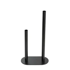 Asymmetrical Two Tube Metal Vase Black (15x8x28cmH)