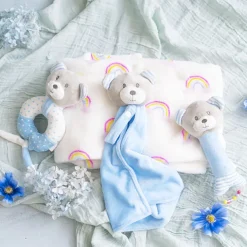 Baby Gift Pack Bear Accessories And Blanket Baby Blue