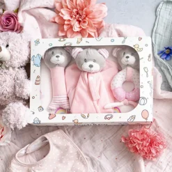 Baby Gift Pack Bear Accessories And Blanket Baby Pink