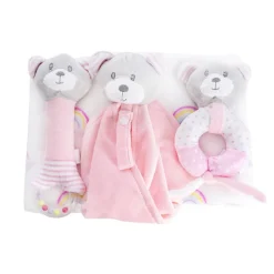 Baby Gift Pack Bear Accessories And Blanket Baby Pink