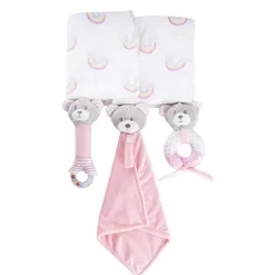 Baby Gift Pack Bear Accessories And Blanket Baby Pink