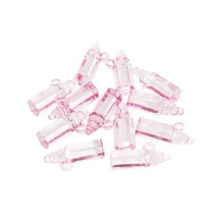 Baby Shower Acrylic Charms Bottle Pack 12 Pink (36x15mm)