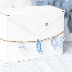 Baby Shower Acrylic Charms Bottle Pack 12 Blue (36x15mm)