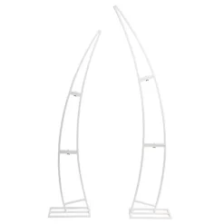 Backdrop Curved Metal Arch Frame Set 2 White (175cmH&200cmH)