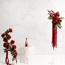 Backdrop Curved Metal Arch Frame Set 2 White (175cmH&200cmH)