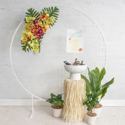 Backdrop Large Circular Frame with Mesh White(200cmDx220cmH)