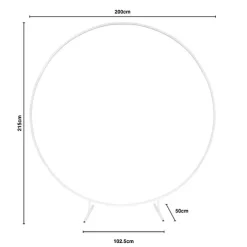 Backdrop Large Circular Frame Only White (200cmDx215cmH)