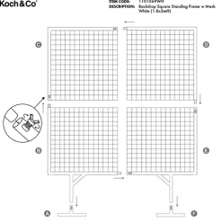 Backdrop Square Standing Frame w Mesh White (1.8x2mH)