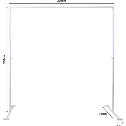 Backdrop Standing Frame Only White (2mx2mH)