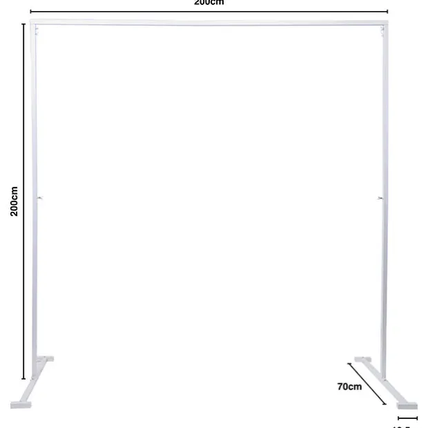 Backdrop Standing Frame Only White (2mx2mH)