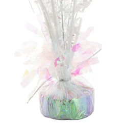 Balloon Weight Bursting Star Happy Bday Iridescent (35cmH)