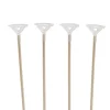 Bamboo Balloon Stick & PLA Cup Pack 25 White (40cmH)