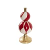 Bauble Design Taper Candle Holder Red & White (13x32cmH)