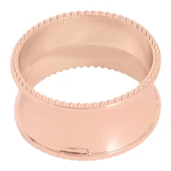 Beaded Edge Napkin Ring Pack 4 Rose Gold (4.5cmD)