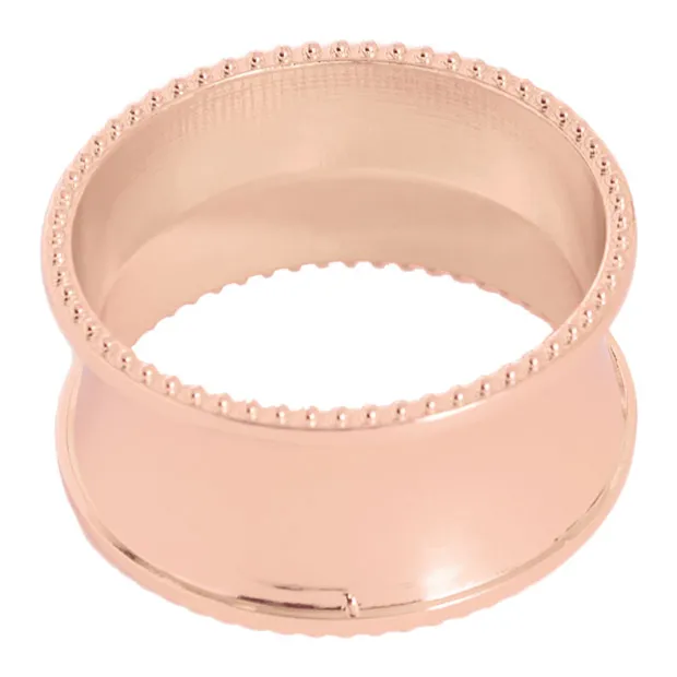 Beaded Edge Napkin Ring Pack 4 Rose Gold (4.5cmD)