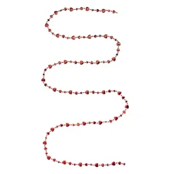 Beaded Heart Garland Shiny Red (2.7mL)