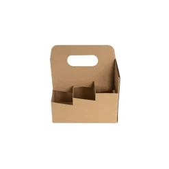 Beer Caddy Holder 6 Bottles Kraft Brown (18x12x22cmH)