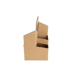 Beer Caddy Holder 4 Bottles Kraft Brown (12x12x22cmH)