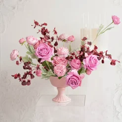 Bella Real Touch Rose Full Bloom Lge Dusty Pink (12cmx65cmH)