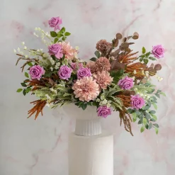 Bella Real Touch Rose Full Bloom Lge Dusty Pink (12cmx65cmH)