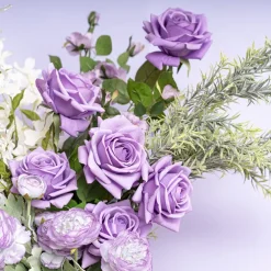 Bella Real Touch Rose Full Bloom Lge Soft Purple (12Dx65cmH)