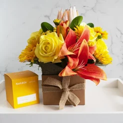 Bella Real Touch Rose Full Bloom Lge Yellow (12cmDx65cmH)