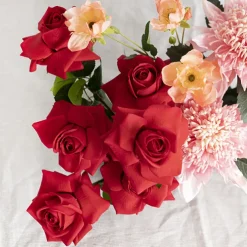 Bella Real Touch Rose Full Bloom Lge Red (12cmDx65cmH)