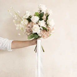 Bella Real Touch Rose Full Bloom Lge White (12cmDx65cmH)