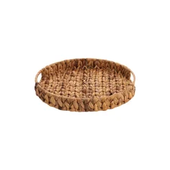 Bellagio Round Hyacinth Woven Tray Natural (35x35x5cm)