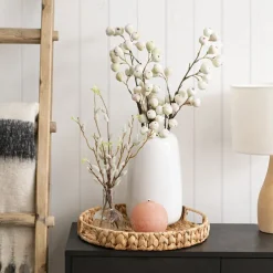 Bellagio Round Hyacinth Woven Tray Natural (35x35x5cm)