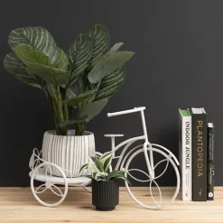 Bicycle Planter Single Display Stand White (50x25.5x30cmH)