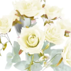 Blooming Garden Rose 11 Head Bouquet White (51cmH)