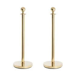 Bollard Post Pole Set 2 Gold (32cmDx95cmH)